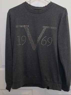 1969 Embellished Dark Gray Womens  Crewneck Sweatshirt